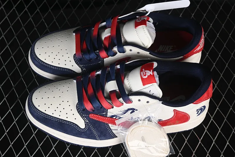 All categories Air Jordan Jordan series basketball shoes Air Jordan 1 Low High-end customized low-top sneakers Air Jordan 1 Low AJ1 Joe 1 Year of the Horse ink limited edition High-end customized low-top retro basketball shoes FC1688-251